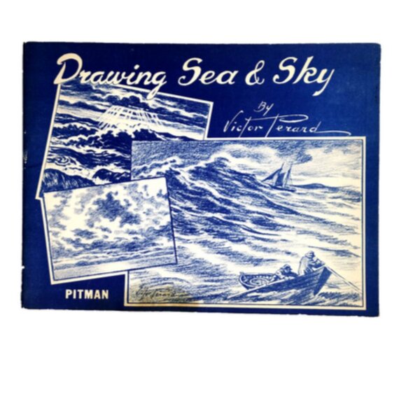 Victor Perard Drawing Sea & Sky1948 with Sketching Landscape 1947 RARE Vint Set - Picture 2 of 11